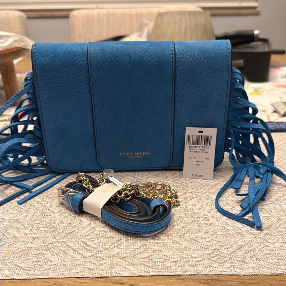 Henri Bendel Blue Crossbody Bag with Adjustable Strap